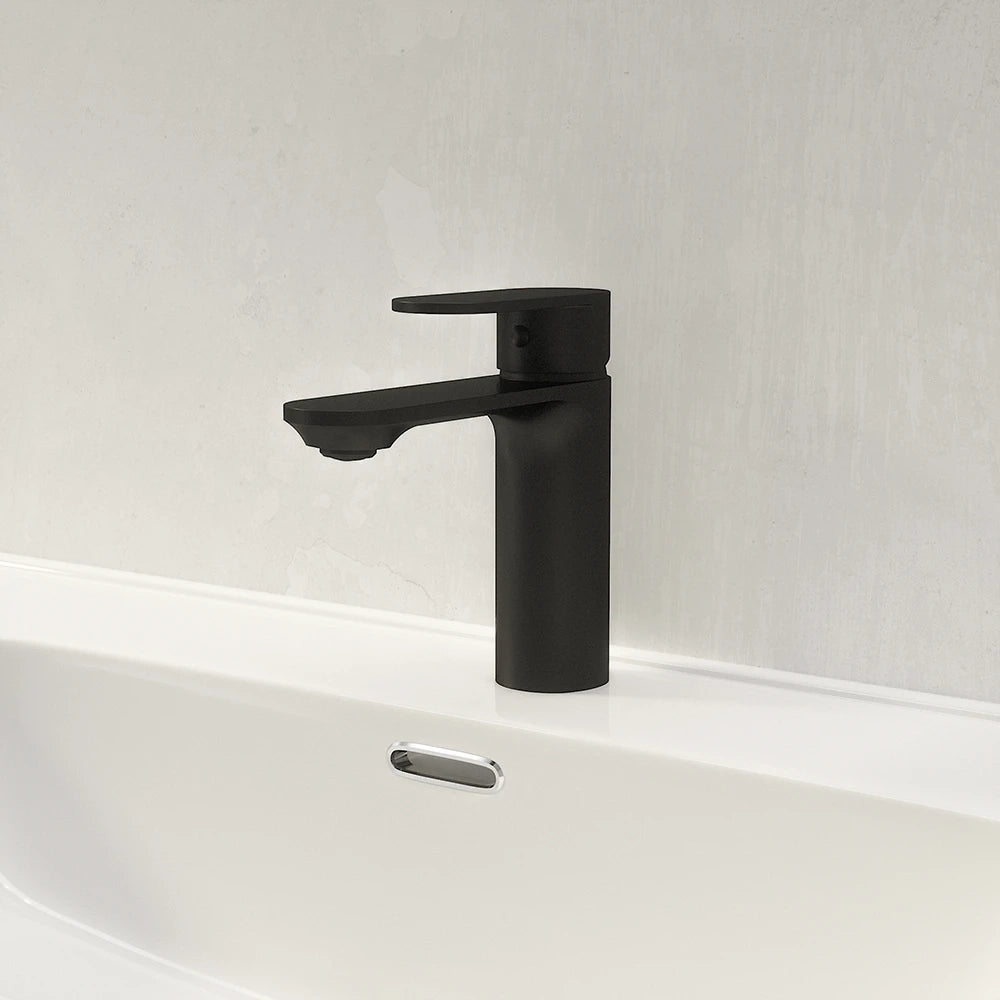 Set miscelatori: lavabo bidet senza scarico e incasso doccia monocomando nero opaco | Kerry