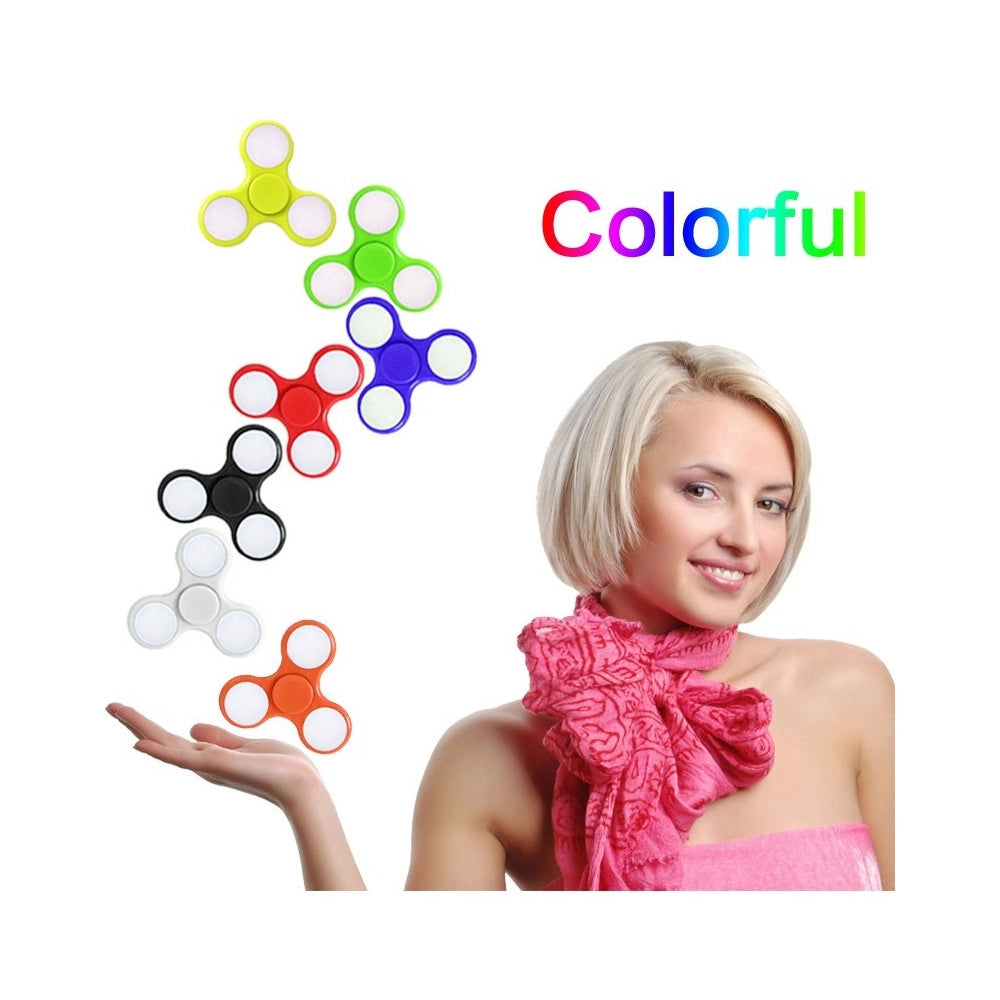 Trade Shop - Spinner Con Luci Led Luminoso Fidget Anti Stress 2 Pezzi Gioco Rilassante 3d -