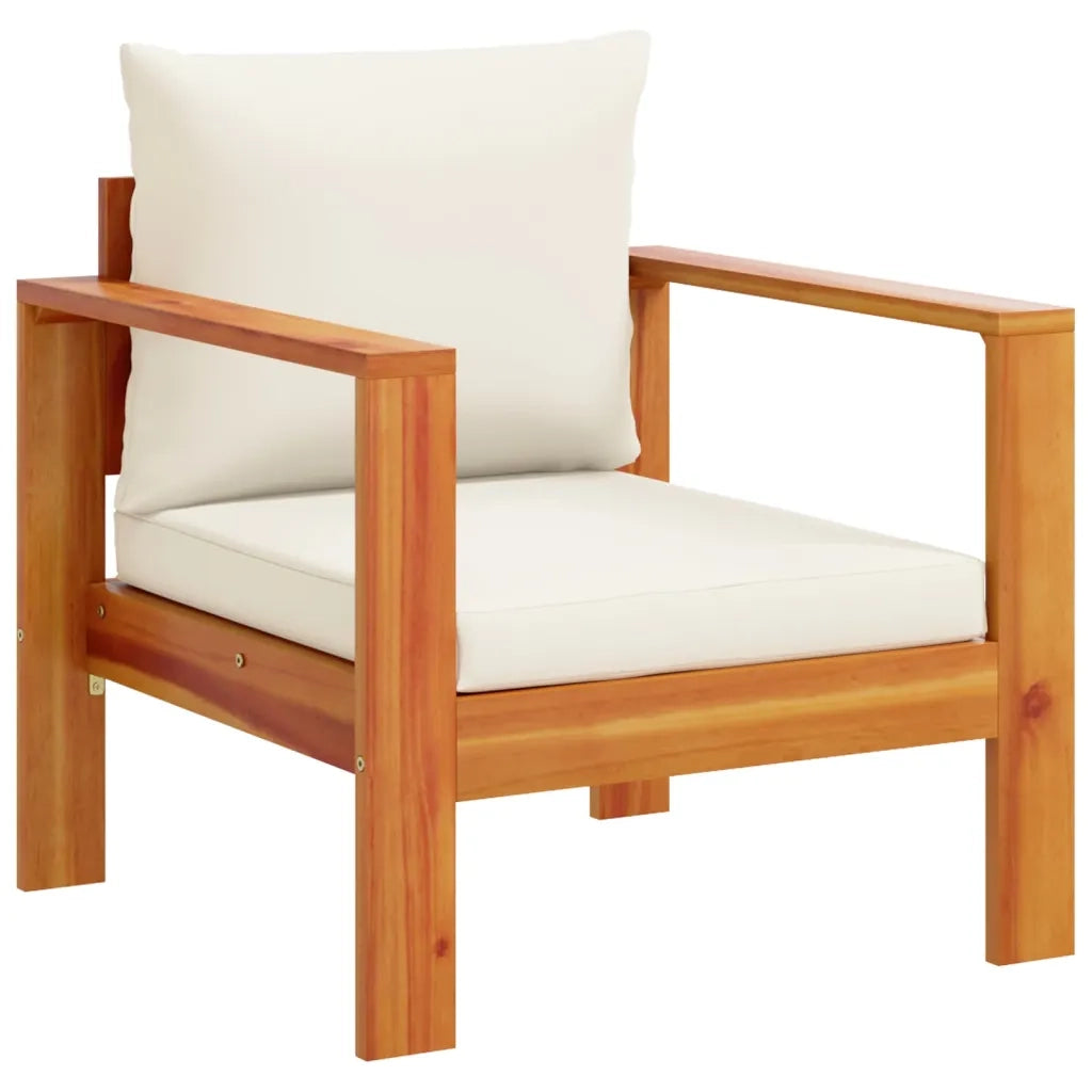 Set Divani da Giardino 4pz con Cuscini Legno Massello di Acacia