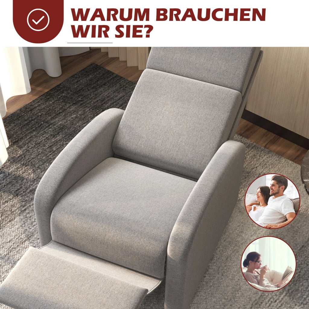 Poltrona reclinabile relax ¨C Minimal ¨C Grigio 64x86x102 cm