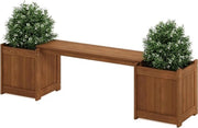 Scatola per piante in legno trattata con olio di teak legno naturale 182,12 (L) x 44,7 (A) x 28,96 (P) cm