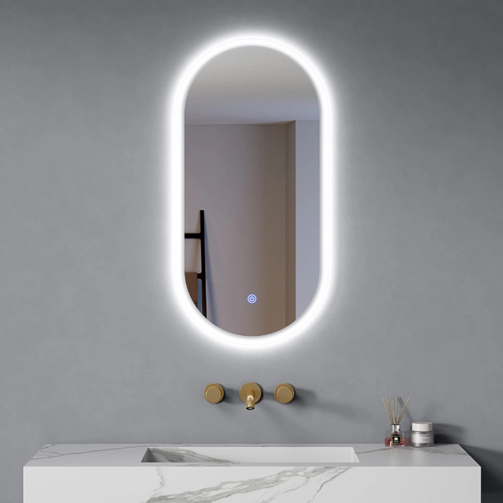 Specchio Bagno Led 90x45 cm Retroilluminato Accensione Touch| Glow