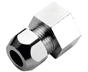 RACCORDO DIRITTO FEMMINA A TENUTA PTFE PER TUBO RAME CROMATO SERIE 6900 3/8 ø10    PETTINAROLI