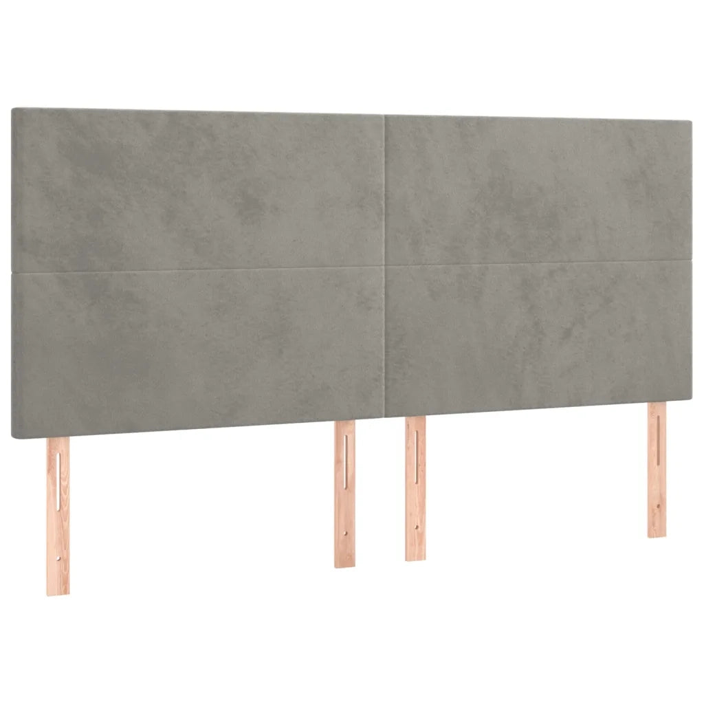 Giroletto senza Materasso-Struttura Letto Grigio Chiaro 200x200 cm Velluto 459360