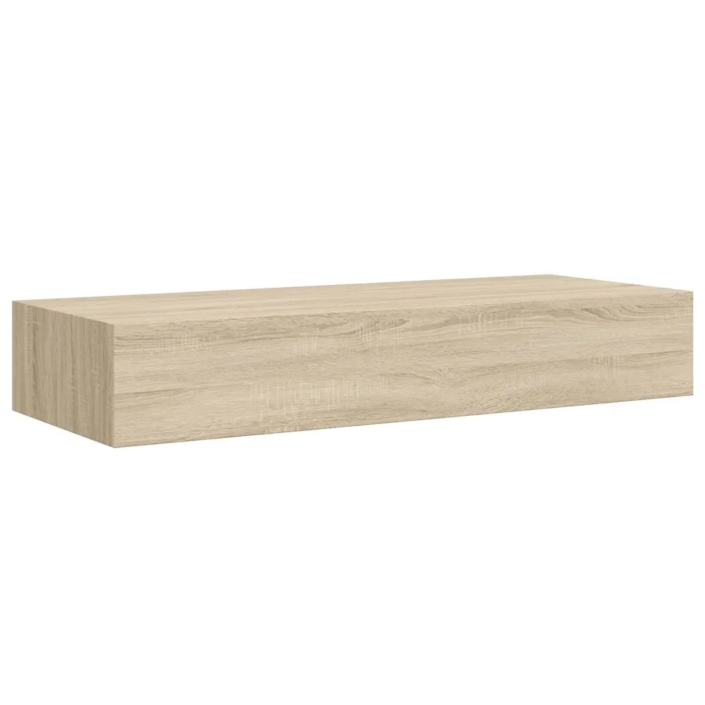 2 pz Scaffali con Cassetti da Parete | Mensola sospesa Rovere 60x23,5x10 cm MDF