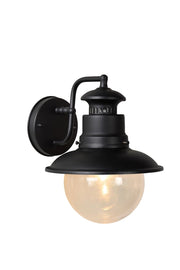 Applique esterna Lucide Figo E27 IP44 nera vetro trasparente