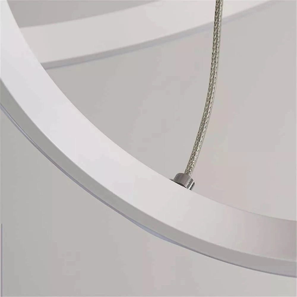 Trade Shop - Lampadario Sospeso Led 100w 3 Cerchi Pendente Anelli Bianco Luce 6500k Moderno 50309 -