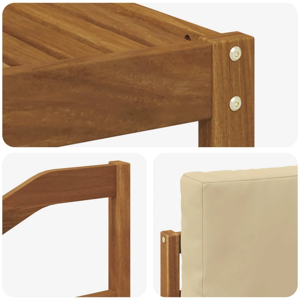 Set di divani da esterno con cuscino 7 pcs Naturale e Beige 3366516