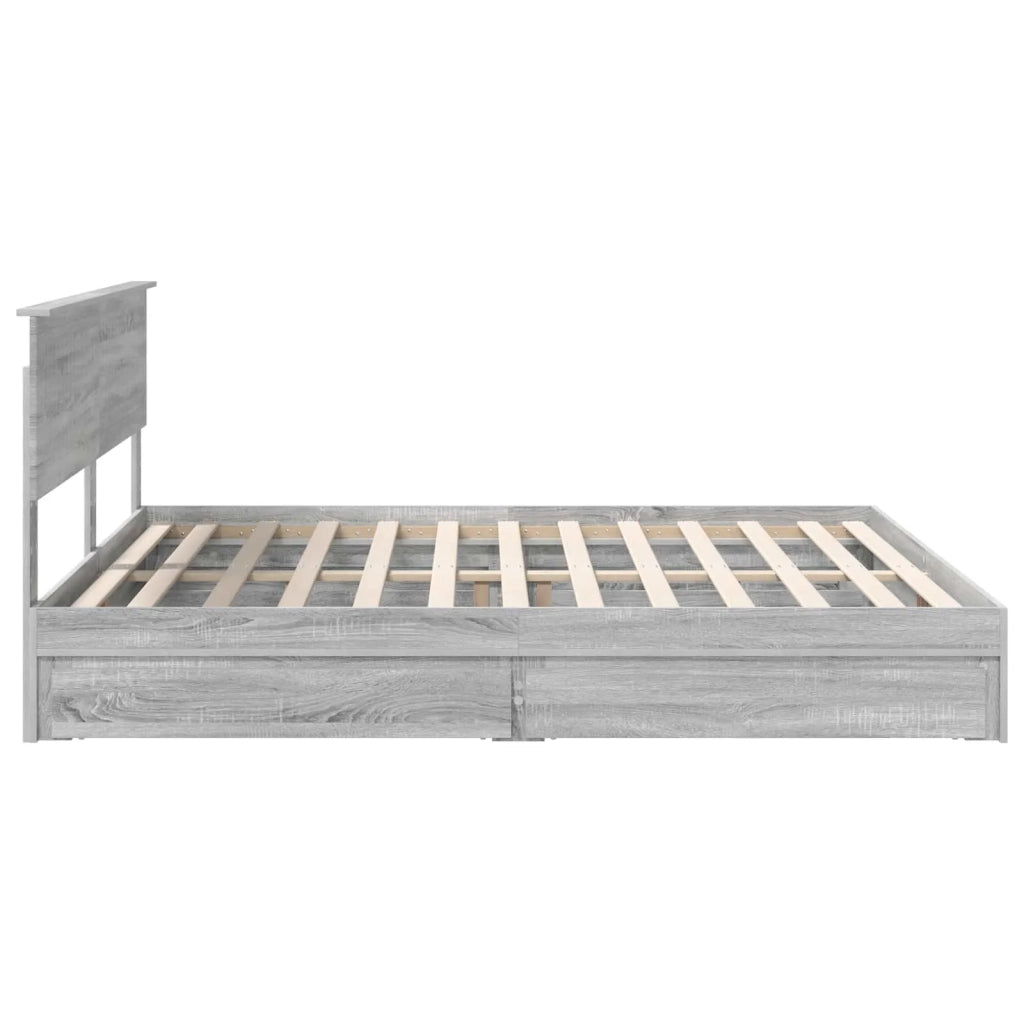 Letto con Contenitore con testiera Grigio Sonoma 180 x 200 cm 3410775