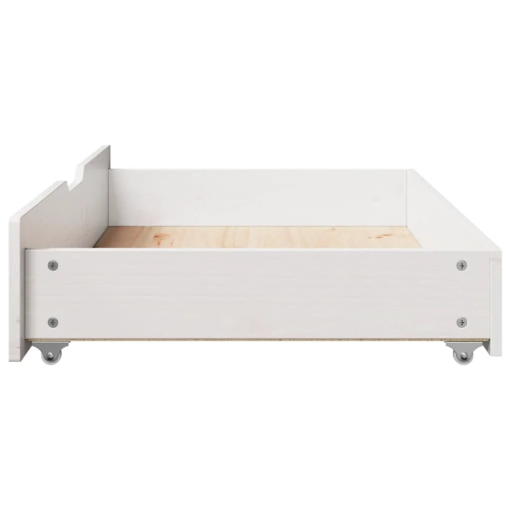 Cassettoni da Letto 2 pz Bianchi 95x55x17cm Legno Massello Pino CFW2719432