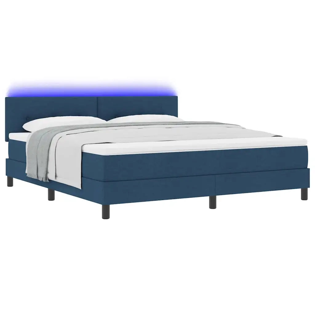 Letto a molle con materasso con led Blu 180 x 200 cm Tessuto 3342232