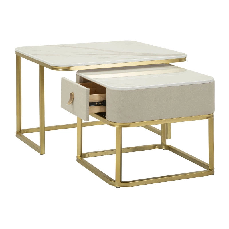 Tavoli Da Caffe' Beauty Coppia cm 70x70x48-50x50x43,5