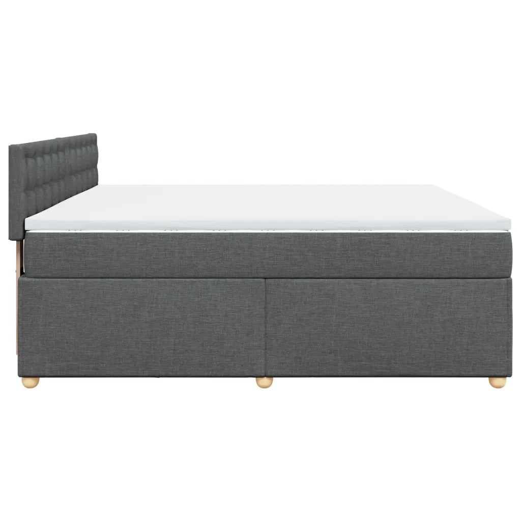 Giroletto a Molle con Materasso Grigio Scuro 180x200 cm Tessuto