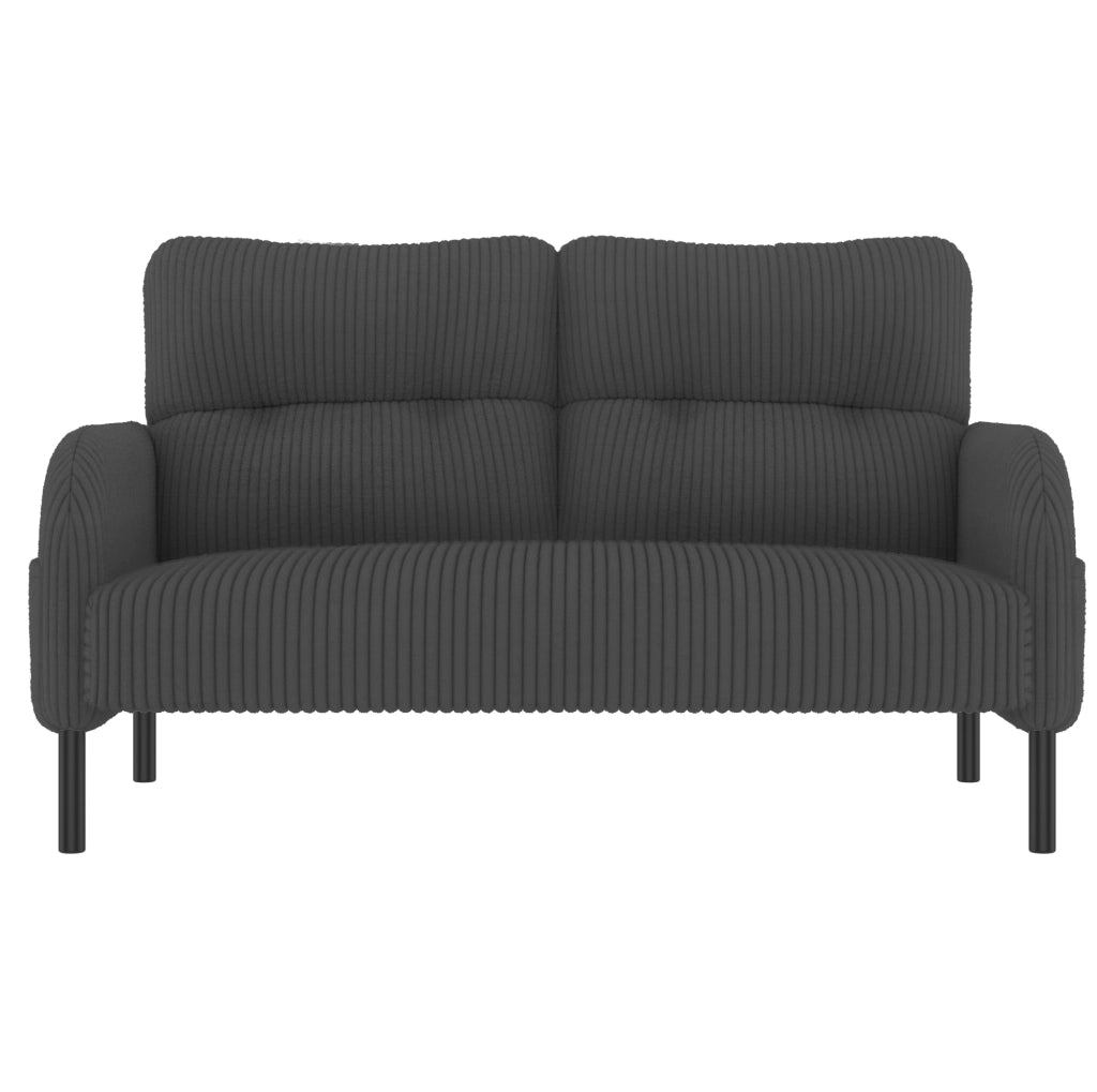 Set divano; poltrona e pouf modulare in corduroy grigio