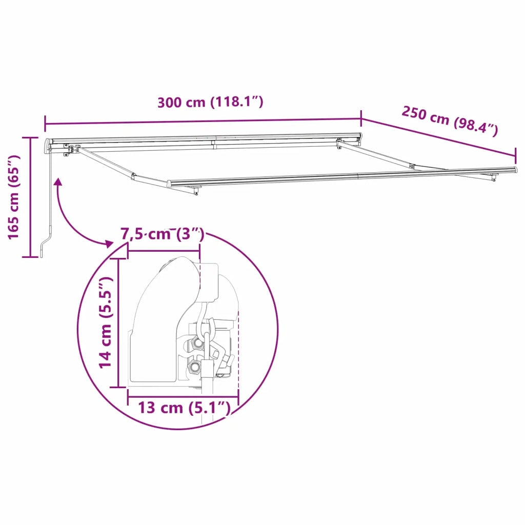 Tenda da Sole Rosso 300 x 250 x 165 cm Poliestere 3330141