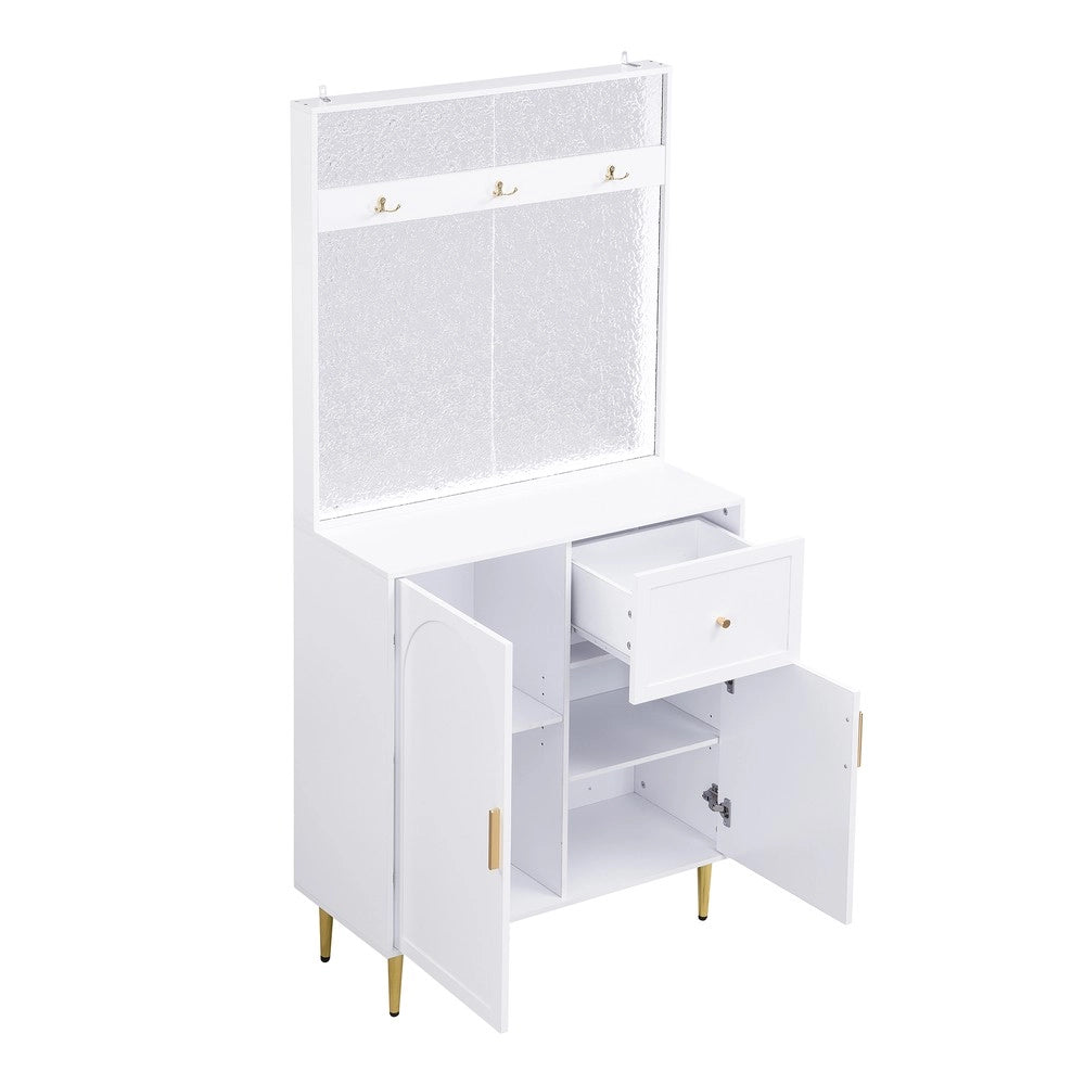 Mobile Ingresso con Scarpiera e Appendiabiti ¨C MINIMAL ¨C Bianco, 80x175,5x35 cm