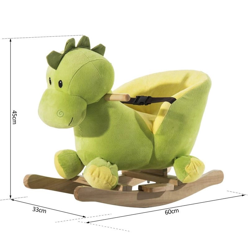 DRAGO A DONDOLO IN LEGNO PER I BAMBINI VERDE E GIALLO