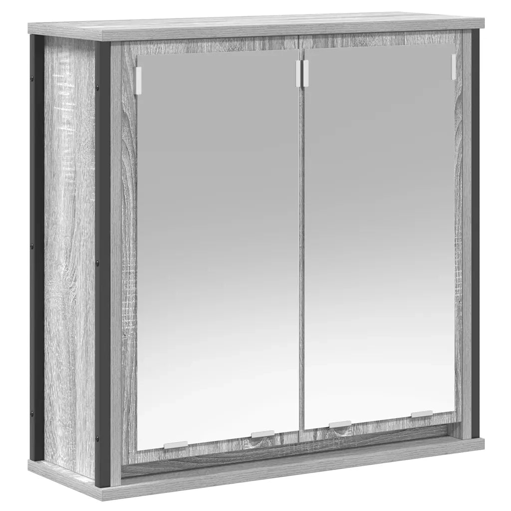 Set Mobili da Bagno | Armadio da bagno 2 pz Grigio Sonoma in Legno Multistrato