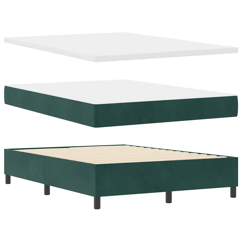 Letto a molle con testiera Verde Scuro 200 x 140 cm Velluto 3344585