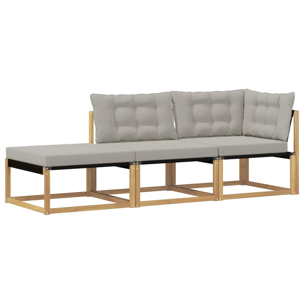 Set di divani da esterno con cuscino Bianco e Grigio Chiaro 901658