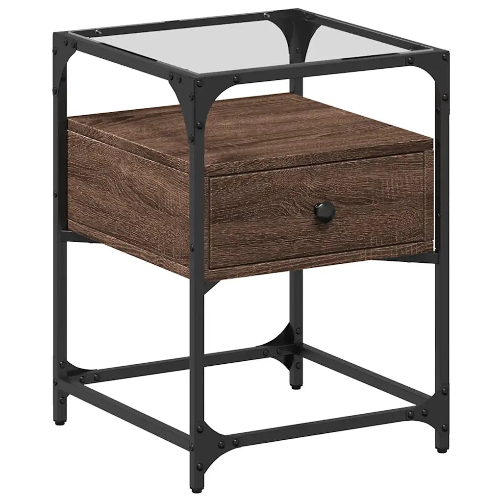 Set di 2 Comodini | Armadio da Notte | Mobiletto da notte Rovere Marrone 40x40x55 cm in Legno Multistrato