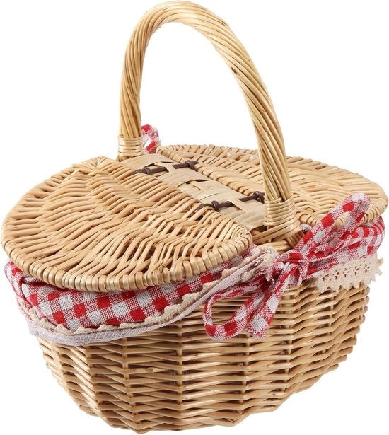 Cestello e Maniglione in Stile Rurale con Copertura a Rete per Picnic, Feste e Barbecue