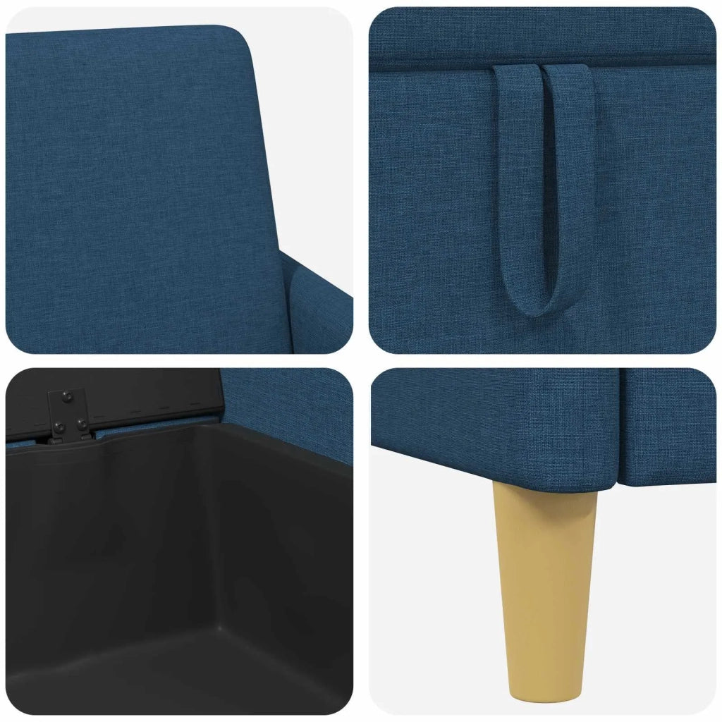 Set di Divani con Storage 2 pz Blu Poliestere 3429212
