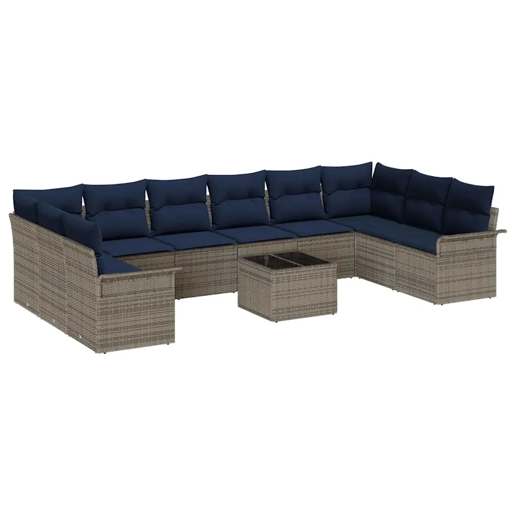 Set Divano da Giardino 11 pcs Grigio polyrattan 3354224