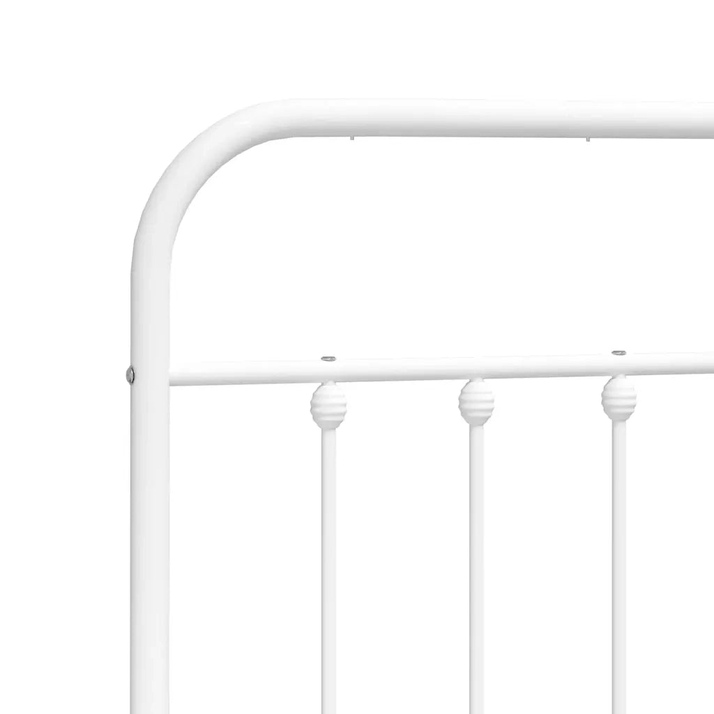 Letto matrimoniale | Letto per adulti | Giroletto con Testiera Metallo Bianco 183x213 cm