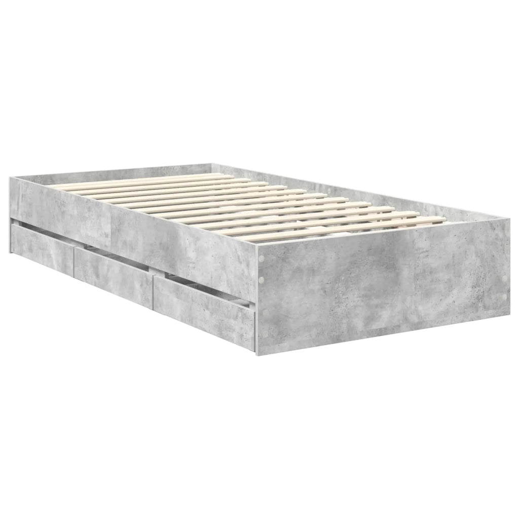 Struttura del letto con cassetto Grigio cemento 90 x 200 cm 3409880