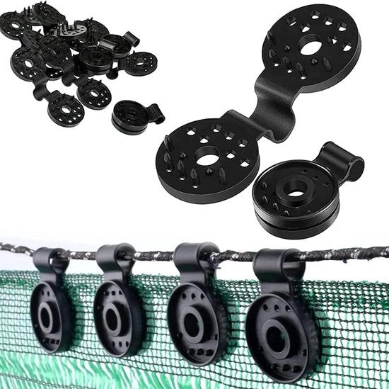 Clip in plastica per telo di protezione - 50 pezzi - nero - per rete solare resistente