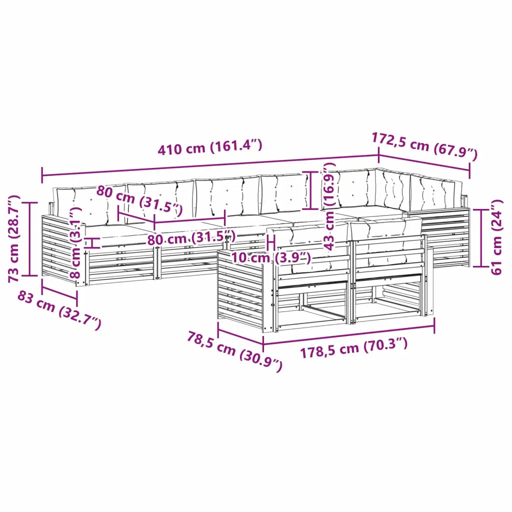 Set di divani da esterno 8 pcs Bianco e Antracite 3390692
