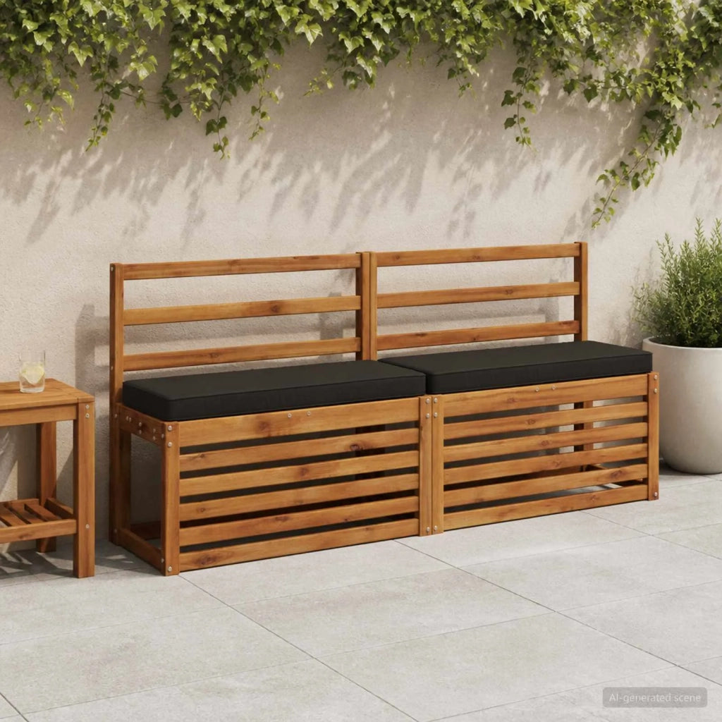 Cuscini per Panchina a 2 Pezzi VUGHT 2 pcs 100% Poliestere Nero 950371