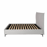 Letto matrimoniale Line contenitore in tessuto Aragon 80 light grey