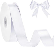 Lint satinato bianco 25 mm per decorazione di matrimonio e imballo di regalo