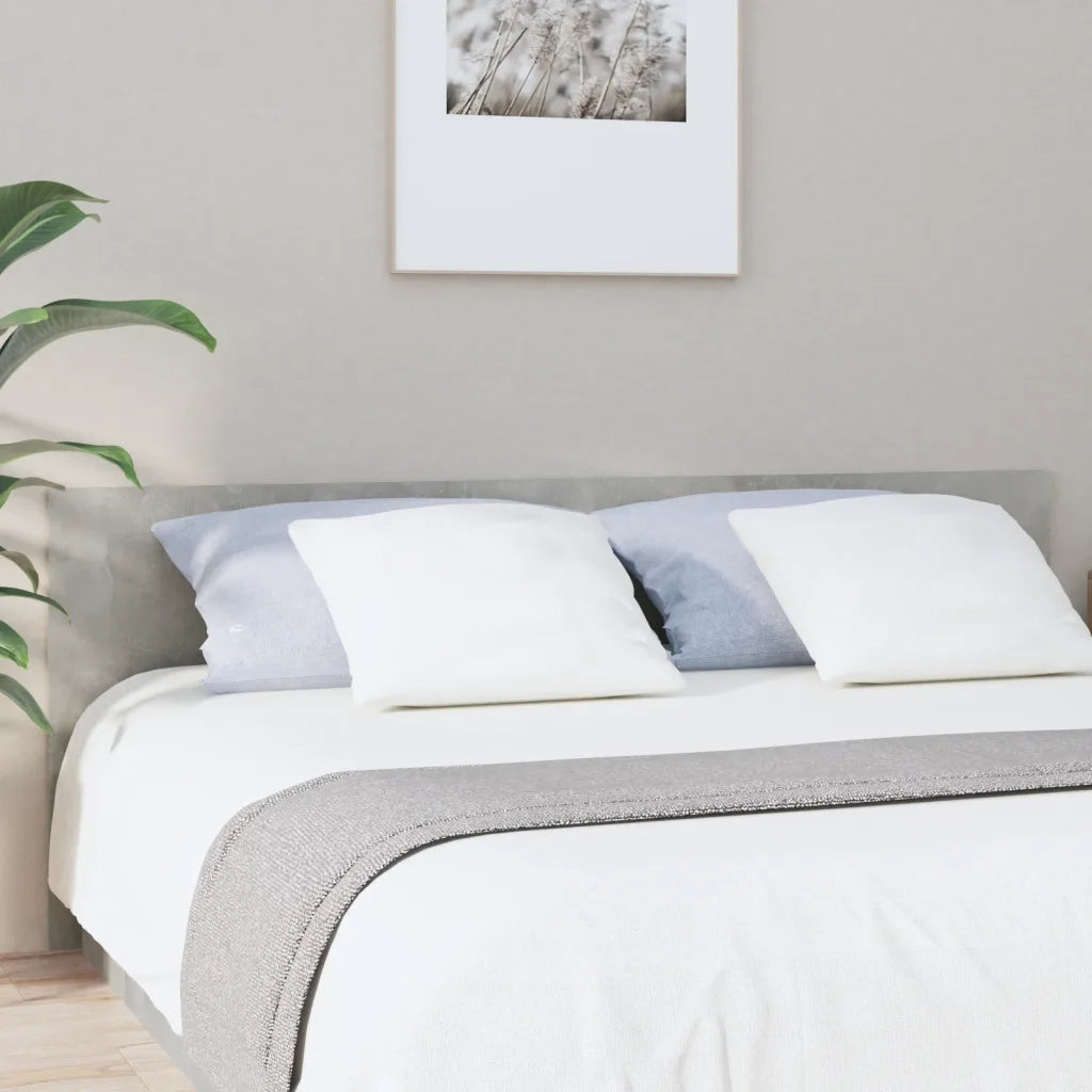 Testiera Letto-Testata-Testiera Decorativa Grigio Cemento 200x1,5x80cm in Legno Multistrato