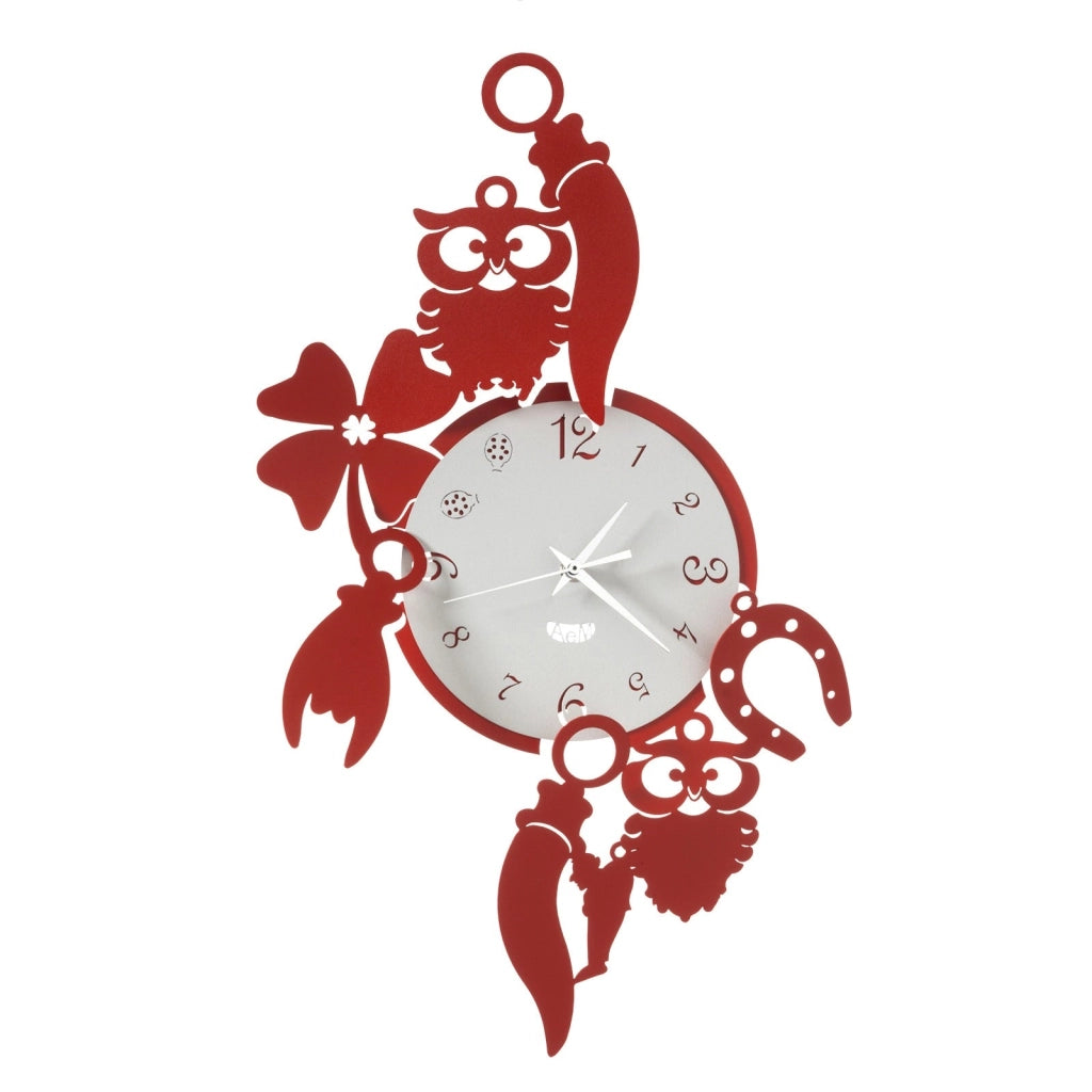 Orologio da parete di design portafortuna Good Luck Nero e bianco marmo