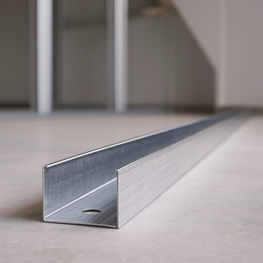 Guida u standard 1 m profilo preforato sp 0,6 mm per cartongesso *** pezzi 8, misure 40 x 50 x 40 mm, confezione 1
