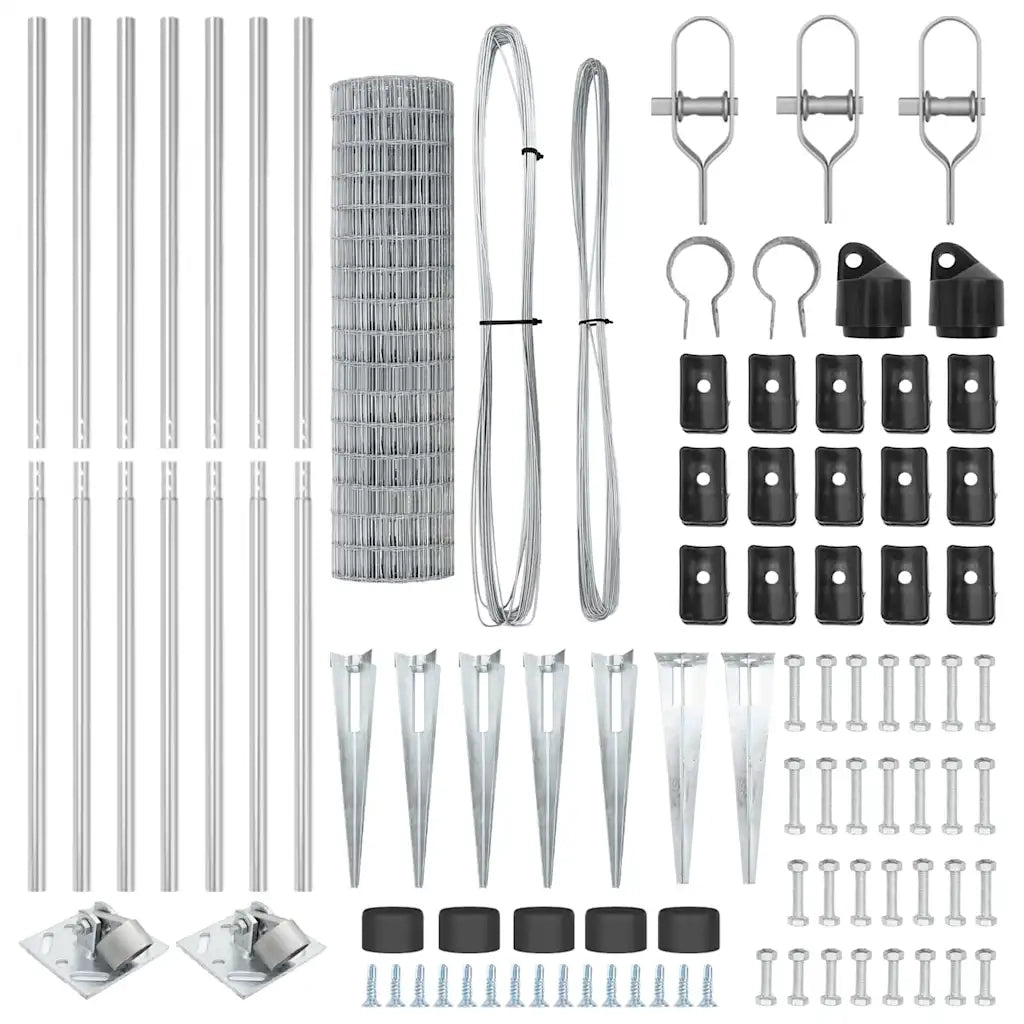 Recinzione da Giardino | Recinzione con Posto Argento 1,2 x 10 m Acciaio