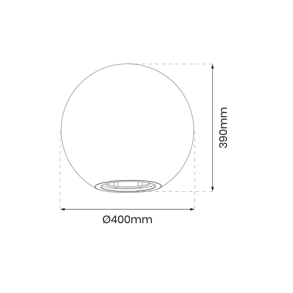 Lampada da giardino a sfera 40cm bianca E27 IP44 Eko-Light