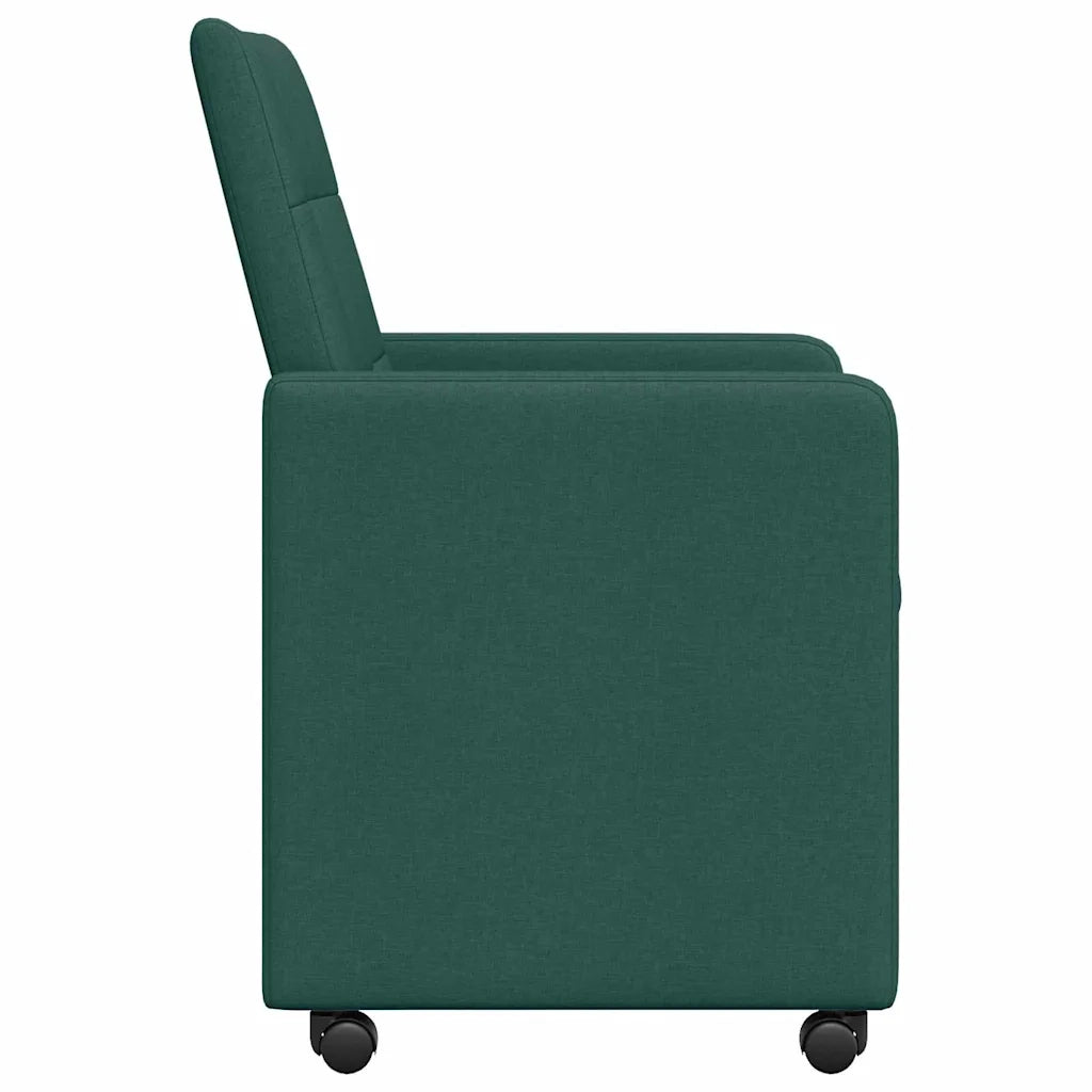Sedie da Pranzo con Ruote 2 pcs Verde scuro 58 x 65 x 94 cm 42017834