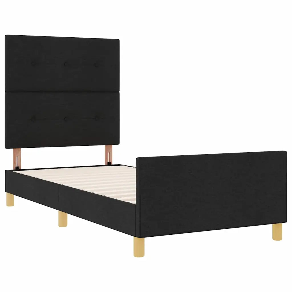 Struttura del letto con testiera Nero 100 x 200 cm Tessuto