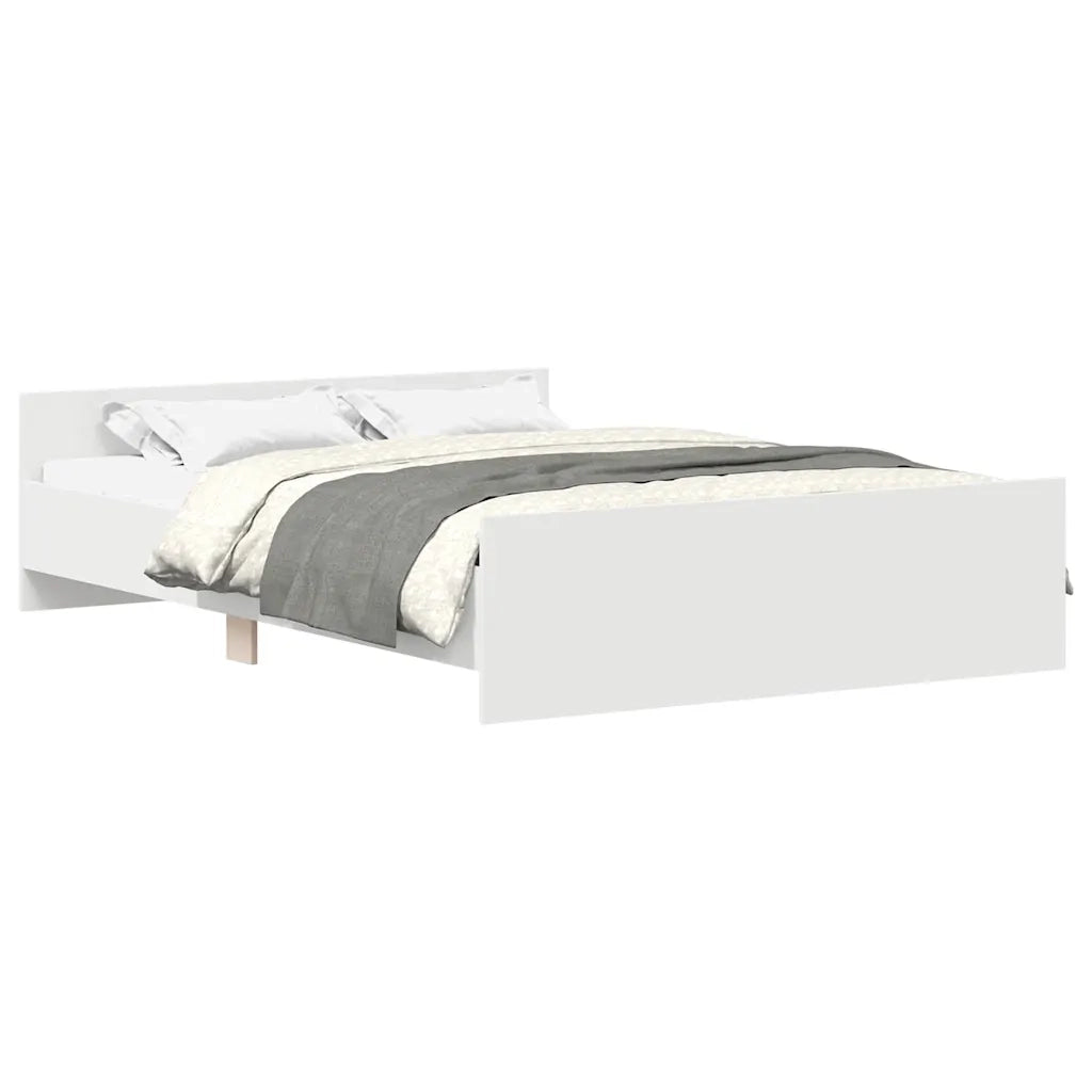 Giroletto con Testiera e Pediera-Struttura Letto Bianco 135x190 cm