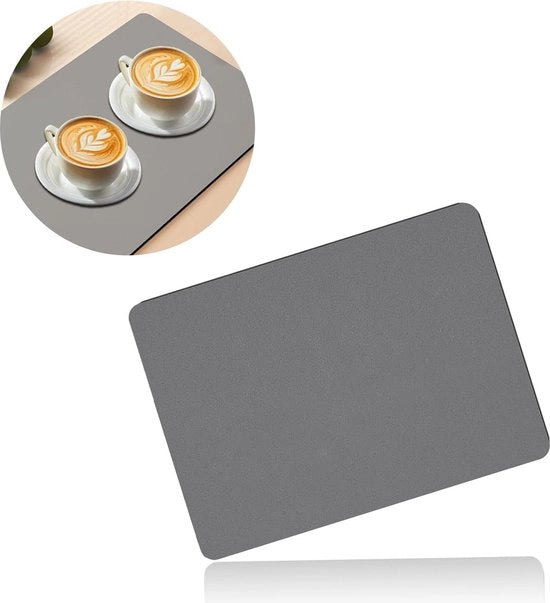 Afdriipmat assorbente per macchina da caffè e accessori da cucina - materiale diatomee - grigio scuro - 40 x 50 cm