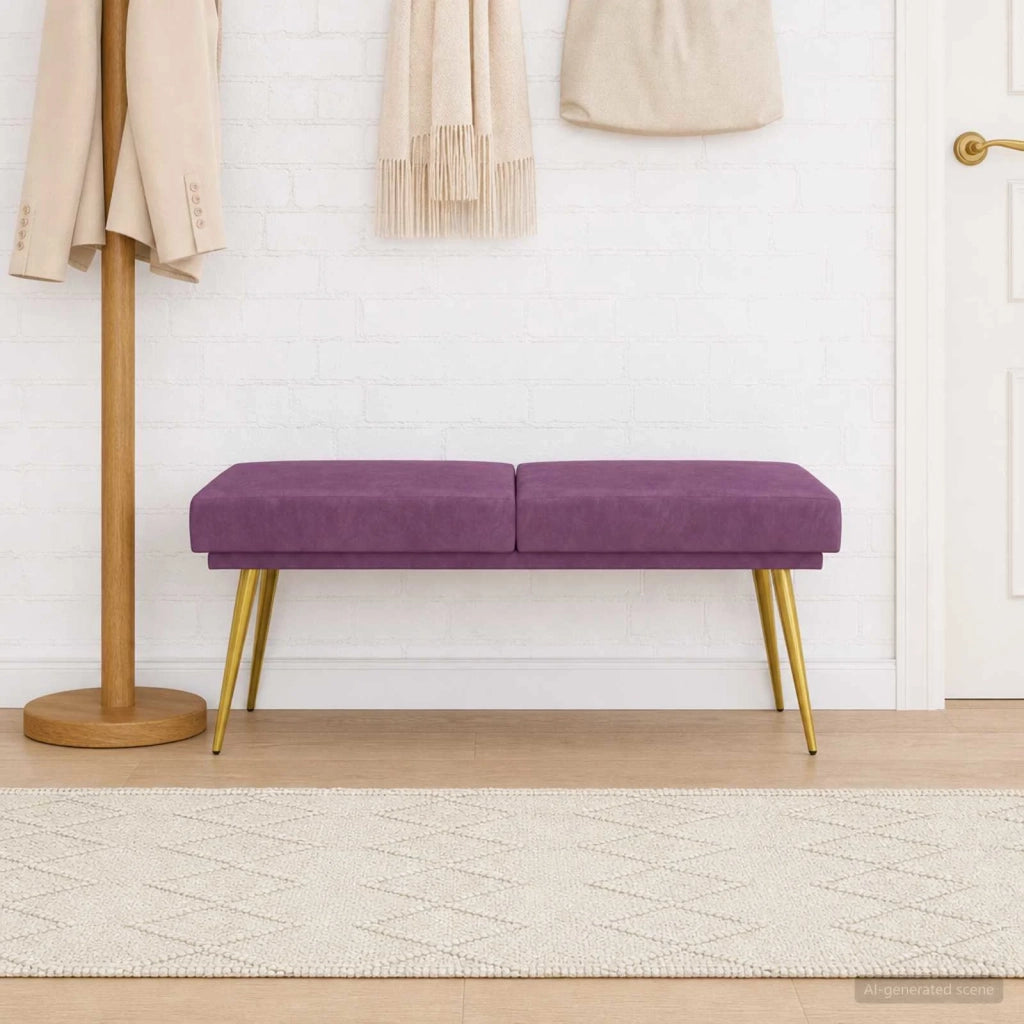 Panchina a doppio strato Viola 120 x 45 x 46 cm Velluto 42038598