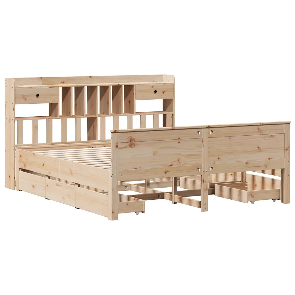 Letto Libreria senza Materasso 180x200 cm in Legno di Pino 3308912