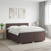 Letto box spring con materasso Marrone Scuro 200 x 200 cm 3450568