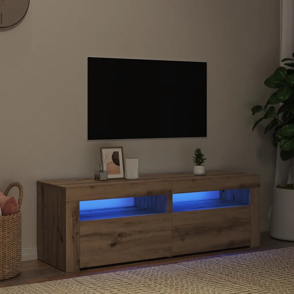 Mobile Porta TV con LED-Mobile per TV-Credenza TV Artigianale 120x35x40 cm Multistrato 803023