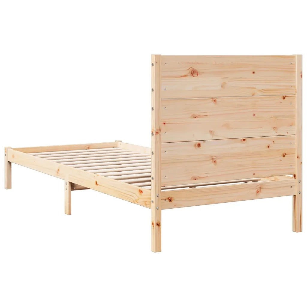 Letto singolo | Letto per adulti | Giroletto Extra Lungo senza Materasso 90x220 cm Legno Massello