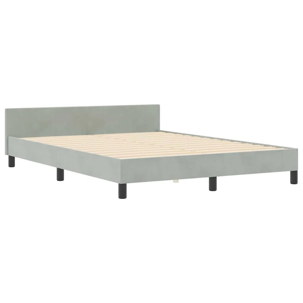 Letto a molle con testiera Grigio chiaro 160 x 200 cm Velluto 3344885